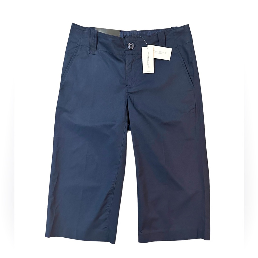 NEW Banana Republic Navy Womens Martin Fit Cropped Pants Capri Wide Leg NWT 2